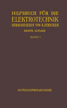 Strecker |  Hilfsbuch für die Elektrotechnik | Buch |  Sack Fachmedien