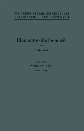 Weickert |  Elementar-Mathematik | Buch |  Sack Fachmedien