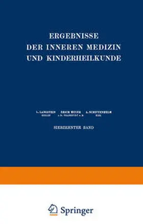 Langstein / Meyer / Schittenhelm |  Ergebnisse der Inneren Medizin und Kinderheilkunde | eBook | Sack Fachmedien