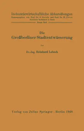 Lobeck / Prion | Die Großberliner Stadtentwässerung | E-Book | www.sack.de
