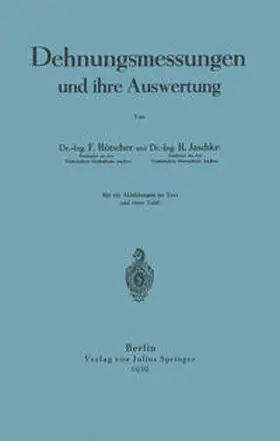 Rötscher / Jaschke | Dehnungsmessungen und ihre Auswertung | E-Book | www.sack.de