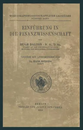 Dalton / Neisser | Einführung in die Finanzwissenschaft | E-Book | www.sack.de