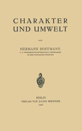 Hoffmann |  Charakter und Umwelt | eBook | Sack Fachmedien