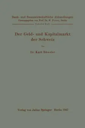 Höweler | Der Geld- und Kapitalmarkt der Schweiz | E-Book | www.sack.de