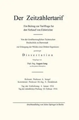 Jung | Der Zeitzählertarif | E-Book | www.sack.de