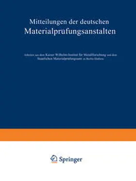 Bauer / Hansen / Kuntze |  Mitteilungen der deutschen Materialprüfungsanstalten | eBook | Sack Fachmedien