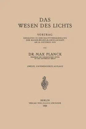 Planck |  Das Wesen des Lichts | eBook | Sack Fachmedien
