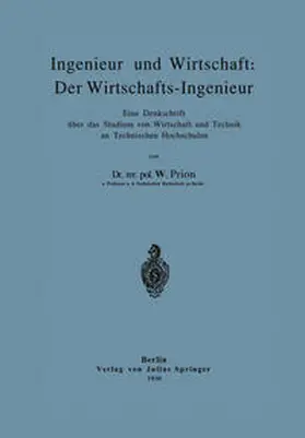 Prion | Ingenieur und Wirtschaft: Der Wirtschafts-Ingenieur | E-Book | sack.de