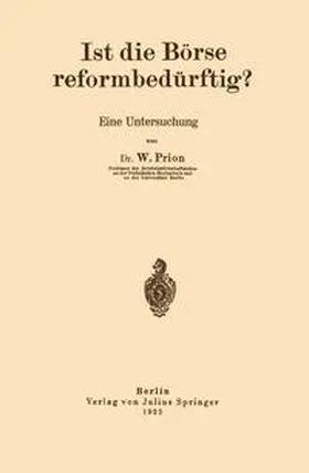 Prion | Ist die Börse reformbedürftig? | E-Book | www.sack.de