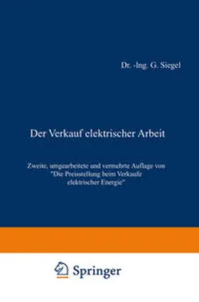 Siegel |  Der Verkauf elektrischer Arbeit | eBook | Sack Fachmedien
