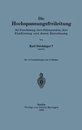 Stöckinger |  Die Hochspannungsfreileitung | eBook | Sack Fachmedien