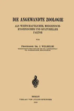 Wilhelmi | Die Angewandte Zoologie | E-Book | www.sack.de