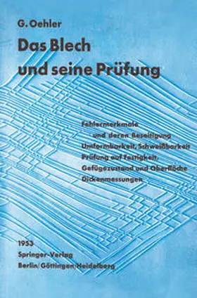 Oehler |  Das Blech und seine Prüfung | eBook | Sack Fachmedien