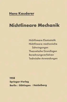 Kauderer |  Nichtlineare Mechanik | eBook | Sack Fachmedien
