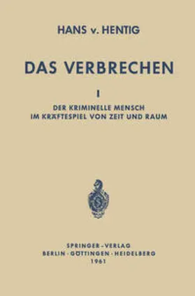 Hentig |  Das Verbrechen I | eBook | Sack Fachmedien