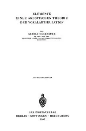 Ungeheuer | Elemente Einer Akustischen Theorie der Vokalartikulation | E-Book | www.sack.de