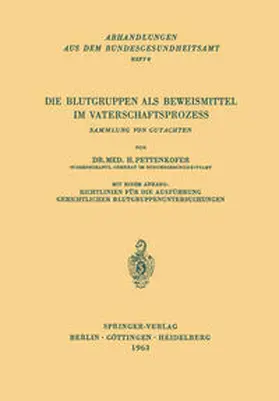 Pettenkofer | Die Blutgruppen als Beweismittel im Vaterschaftsprozess | E-Book | sack.de