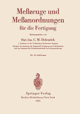 Dolezalek |  Meßzeuge und Meßanordnungen | eBook | Sack Fachmedien