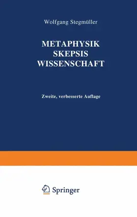 Stegmüller |  Metaphysik Skepsis Wissenschaft | Buch |  Sack Fachmedien