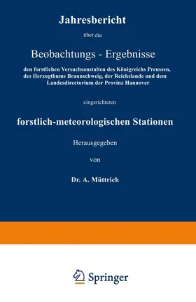 Müttrich |  Jahresbericht über die Beobachtungs-Ergebnisse | Buch |  Sack Fachmedien