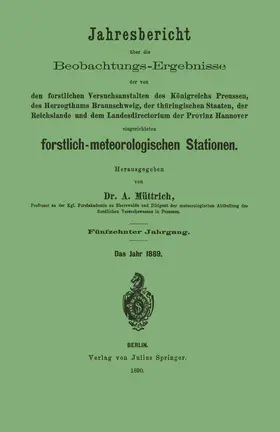 Müttrich |  Jahresbericht über die Beobachtungs-Ergebnisse | Buch |  Sack Fachmedien