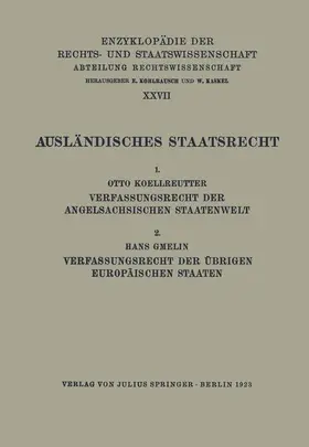 Koellreutter / Kaskel / Kohlrausch |  Ausländisches Staatsrecht | Buch |  Sack Fachmedien