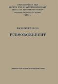 Muthesius / Kaskel / Kohlrausch |  Fürsorgerecht | Buch |  Sack Fachmedien