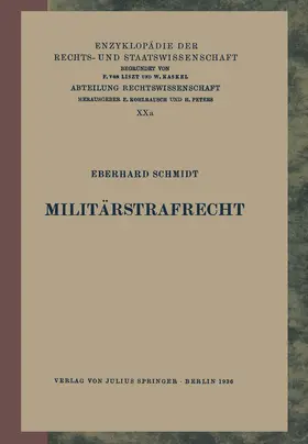 Schmidt / Kaskel / Kohlrausch |  Militärstrafrecht | Buch |  Sack Fachmedien