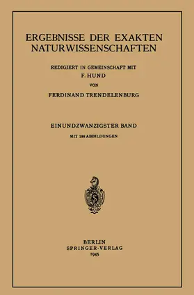 Hund / Trendelenburg | Ergebnisse der Exakten Naturwissenschaften | Buch | 978-3-642-93897-9 | www.sack.de