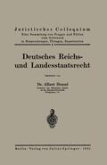 Hensel |  Deutsches Reichs- und Landesstaatsrecht | Buch |  Sack Fachmedien