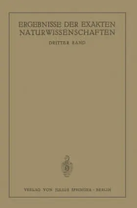 Schriftleitung der "Naturwissenschaften" | Ergebnisse der Exakten Naturwissenschaften | E-Book | www.sack.de