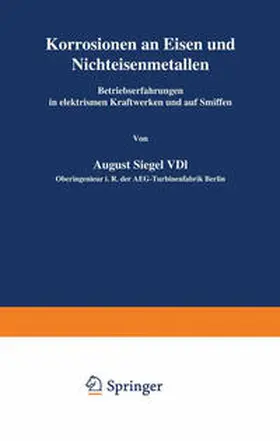 Siegel |  Korrosionen an Eisen und Nichteisenmetallen | eBook | Sack Fachmedien
