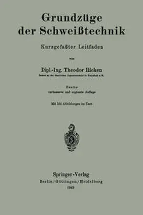 Ricken |  Grundzüge der Schweißtechnik | eBook | Sack Fachmedien