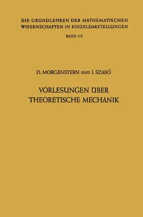 Morgenstern / Szabo |  Vorlesungen Über Theoretische Mechanik | Buch |  Sack Fachmedien