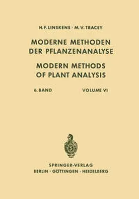 Linskens / Tracey / Hesse |  Modern Methods of Plant Analysis / Moderne Methoden der Pflanzenanalyse | eBook | Sack Fachmedien