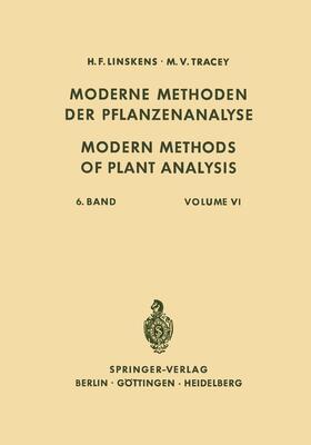 Linskens / Hesse / Tracey | Modern Methods of Plant Analysis / Moderne Methoden der Pflanzenanalyse | Buch | 978-3-642-94879-4 | sack.de