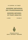 Linskens / Hesse / Tracey |  Modern Methods of Plant Analysis / Moderne Methoden der Pflanzenanalyse | Buch |  Sack Fachmedien