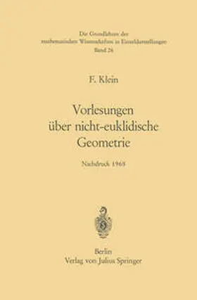 Klein |  Vorlesungen über Nicht-Euklidische Geometrie | eBook | Sack Fachmedien