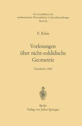 Klein |  Vorlesungen über Nicht-Euklidische Geometrie | Buch |  Sack Fachmedien