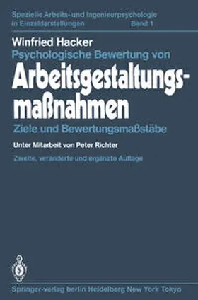Hacker |  Psychologische Bewertung von Arbeitsgestaltungsmaßnahmen | eBook | Sack Fachmedien