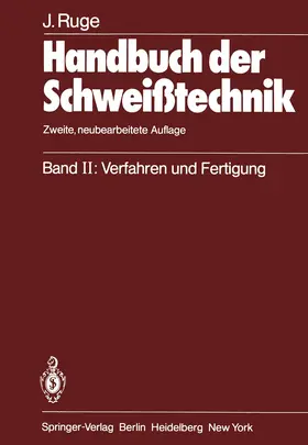 Ruge |  Handbuch der Schweißtechnik | Buch |  Sack Fachmedien