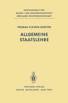 Fleiner-Gerster |  Allgemeine Staatslehre | eBook | Sack Fachmedien