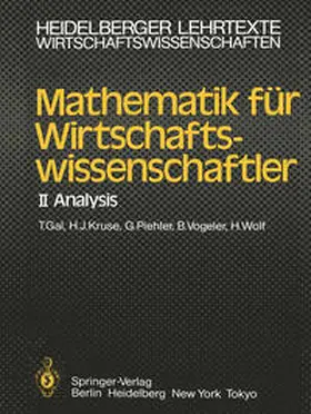 Gal / Kruse / Piehler |  Mathematik für Wirtschaftswissenschaftler | eBook | Sack Fachmedien