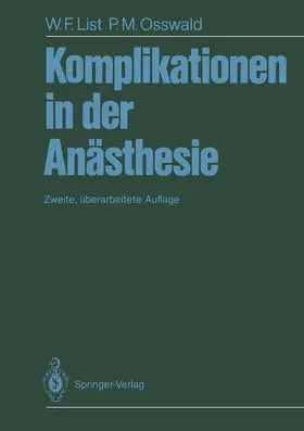List / Osswald |  Komplikationen in der Anästhesie | Buch |  Sack Fachmedien