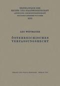 Wittmayer / Kaskel / Kohlrausch |  Österreichisches Verfassungsrecht | Buch |  Sack Fachmedien
