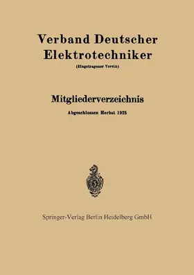 Mitgliederverzeichnis | Buch | 978-3-642-98160-9 | www.sack.de