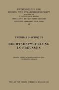 Schmidt / Kaskel / Kohlrausch |  Rechtsentwicklung in Preussen | Buch |  Sack Fachmedien