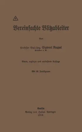 Ruppel |  Vereinfachte Blitzableiter | Buch |  Sack Fachmedien
