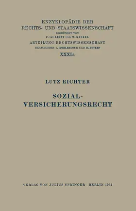 Richter / Kaskel / Kohlrausch |  Sozialversicherungsrecht | Buch |  Sack Fachmedien