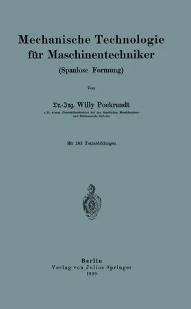 Pockrandt |  Mechanische Technologie für Maschinentechniker | Buch |  Sack Fachmedien